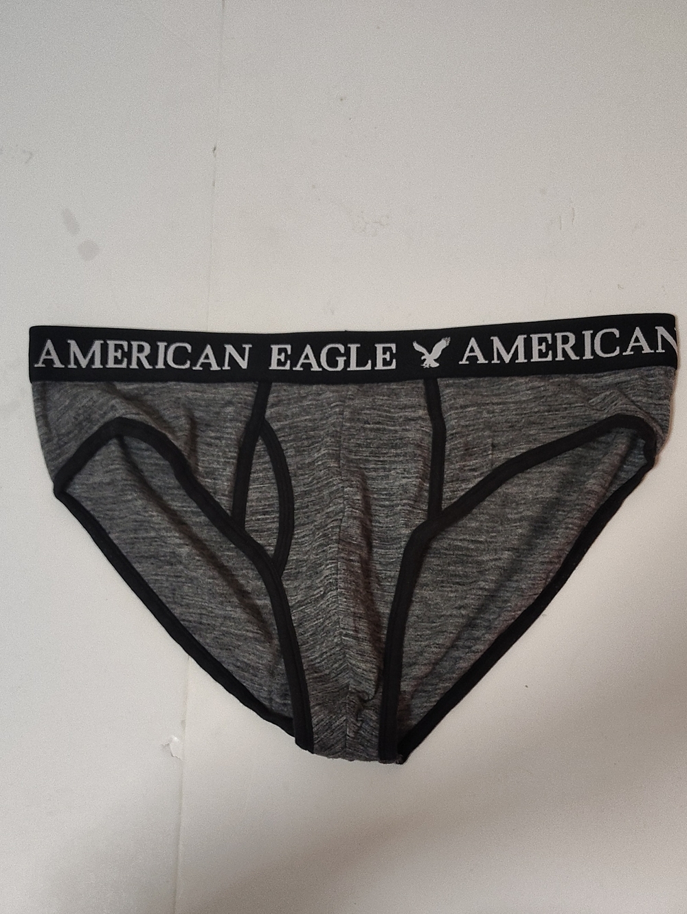 VINTAGE American Eagle Outfitters Grey Briefs with Black Trim - Size XL